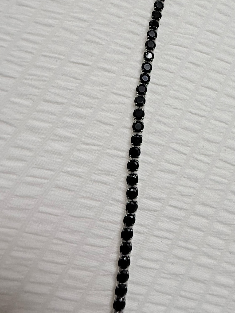 Black Tennis Bracelet with Round Black Stones - Women Jewelry